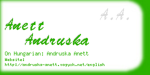 anett andruska business card